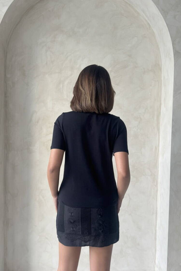 Black Mesh Short Wholesale Skirt