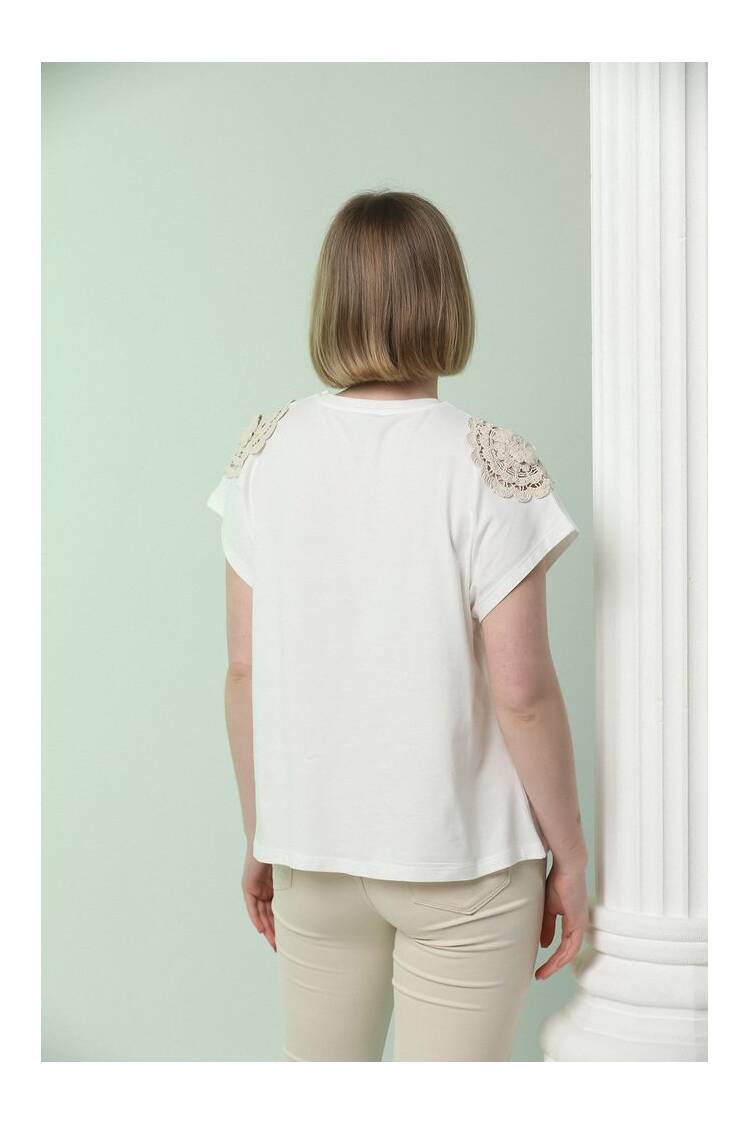 Lace Shoulder T-Shirt