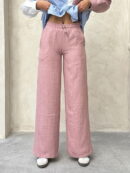 Powder Linen Trousers - Topshow - Globality Store - Women Clothes Wholesale Turkey