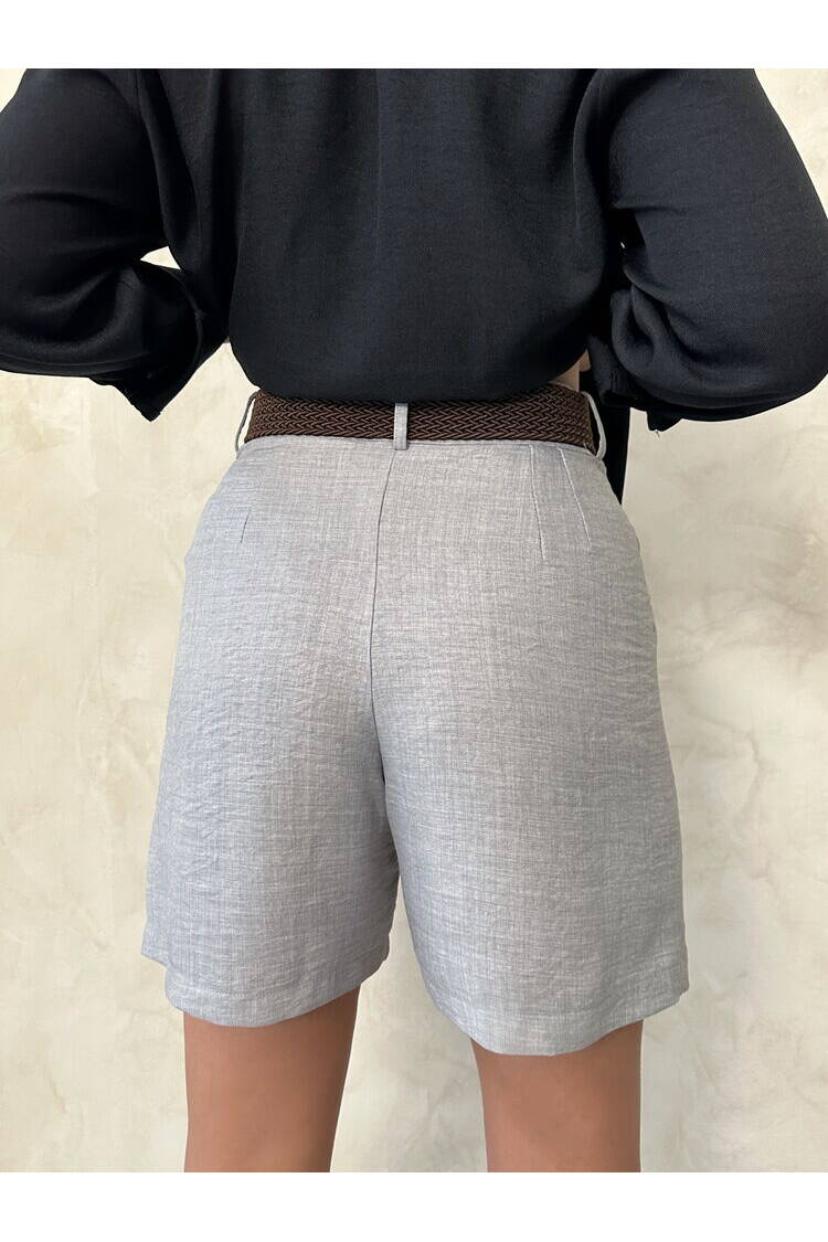 Gray D 2686 Belted Shorts