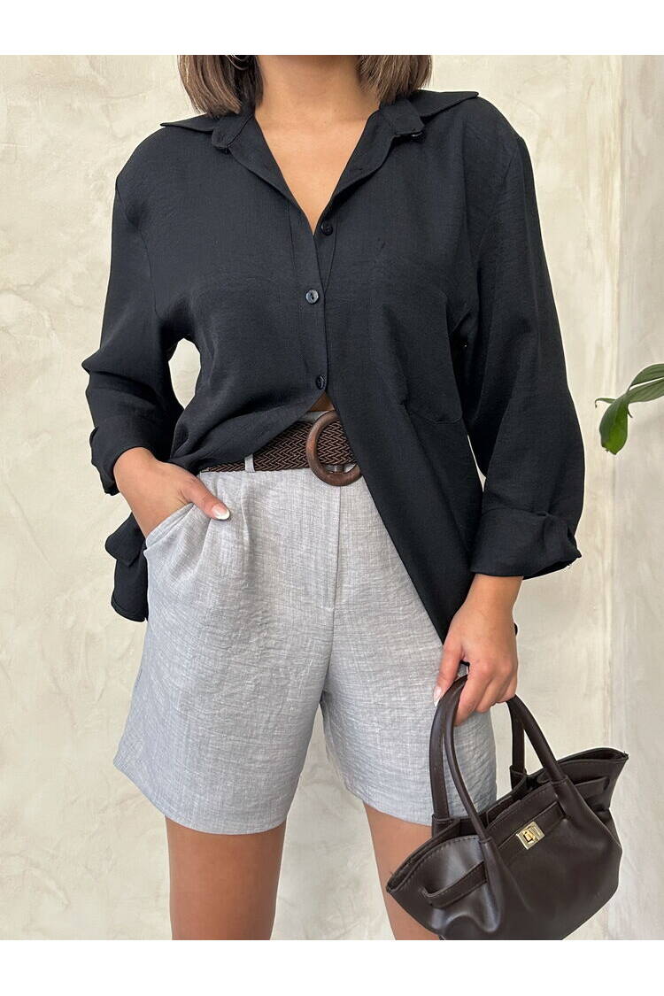 Gray D 2686 Belted Shorts