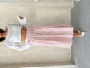 Striped Linen Skirt - Powder - Topshow - Globality Store - Women Clothes Wholesale Turkey