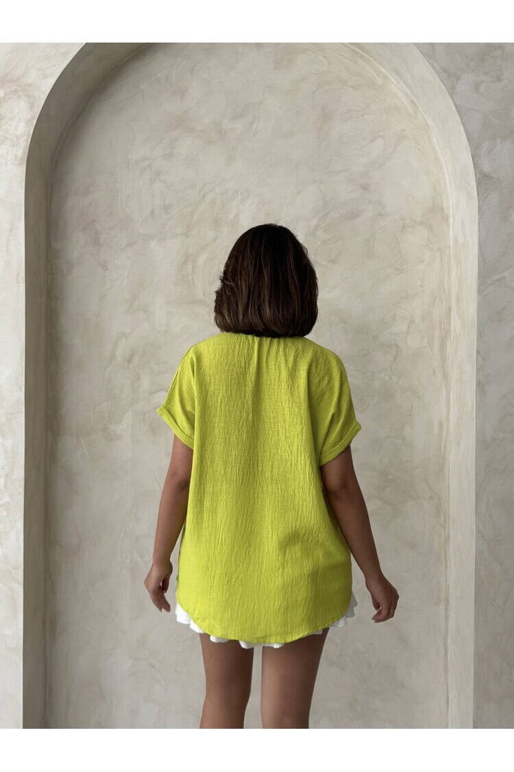 Linen Raw Pocket Applique Pocket Linen Wholesale Shirt