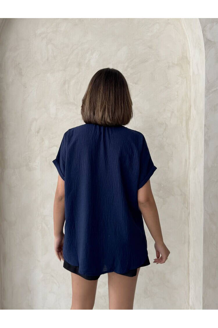 Linen Raw Pocket Applique Pocket Linen Wholesale Shirt