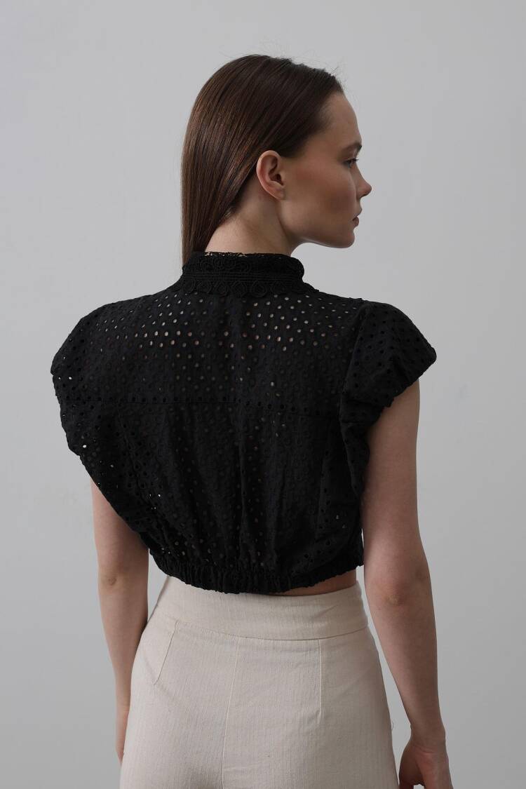 Lace Collar Wadded Blouse