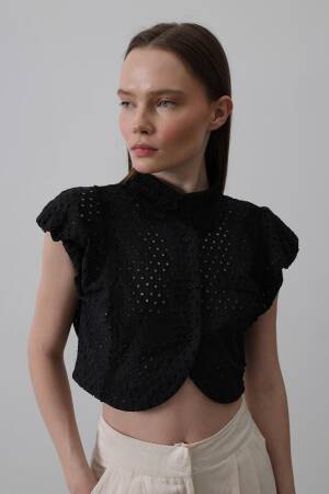 Lace Collar Wadded Blouse - Reyon - Globality Store - Women Clothes Wholesale Turkey