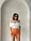 Ornament Buttoned Wholesale Shorts - Topshow - Globality Store - Women Clothes Wholesale Turkey