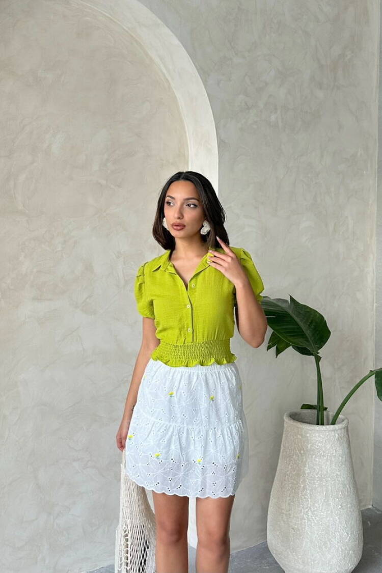 Pistachio Green Linen Wholesale Shirt