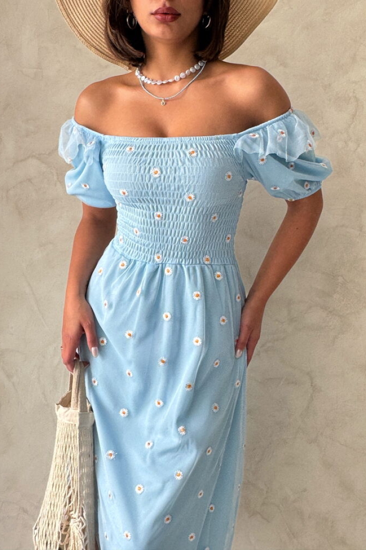 Boat Neck Chest Gipeli Wholesale Dress
