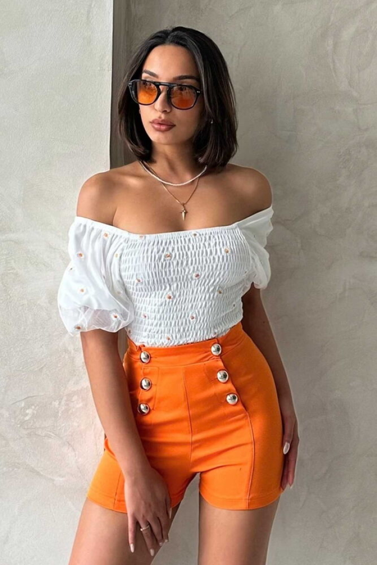 Gipe Detailed Patterned Chiffon Wholesale Blouse - Topshow - Globality Store - Women Clothes Wholesale Turkey