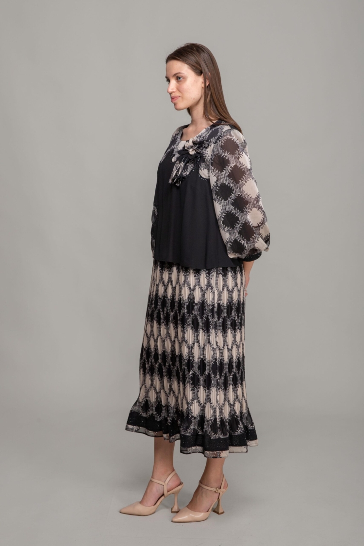 Round Neck Crinkle Dress