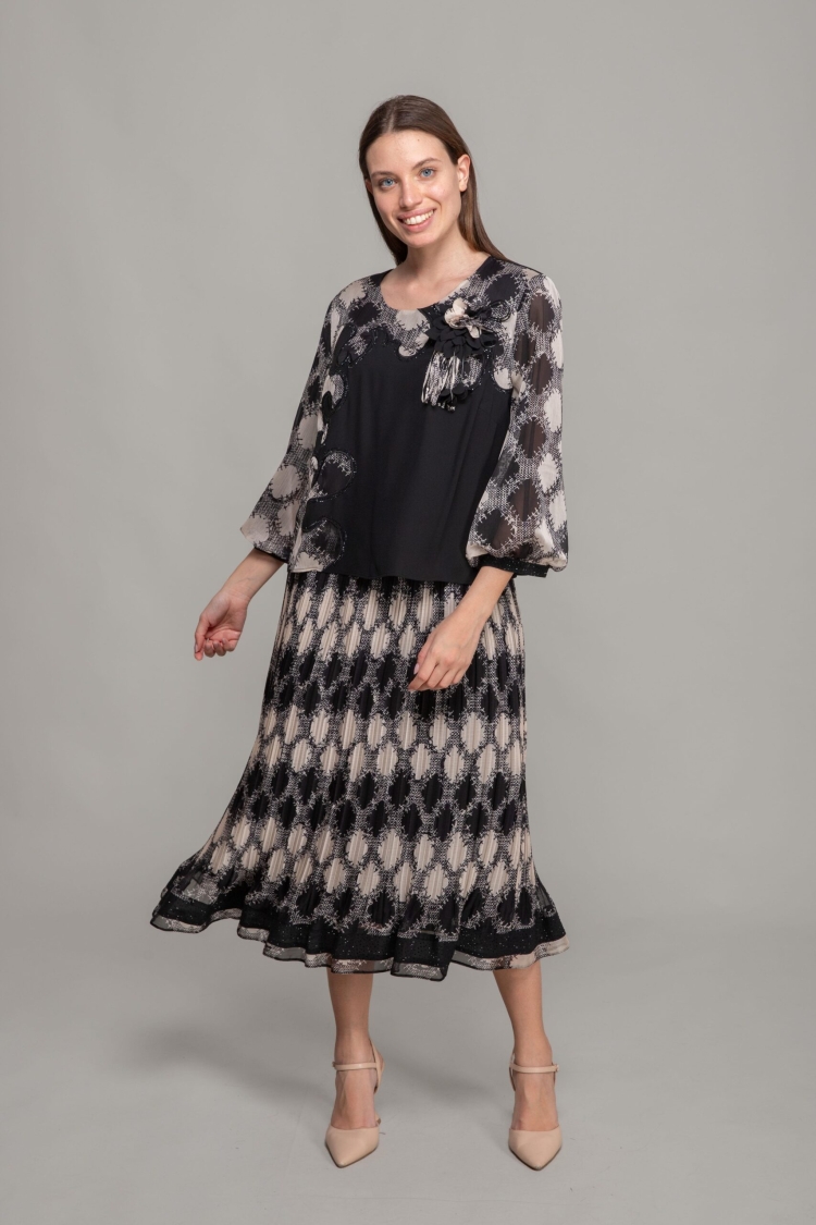 Round Neck Crinkle Dress - GUMANIZE - Globality Store - Women Clothes Wholesale Turkey
