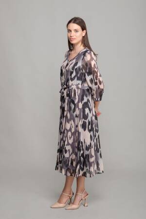 V Neck Yoryo Empirme Dress - GUMANIZE - Globality Store - Women Clothes Wholesale Turkey