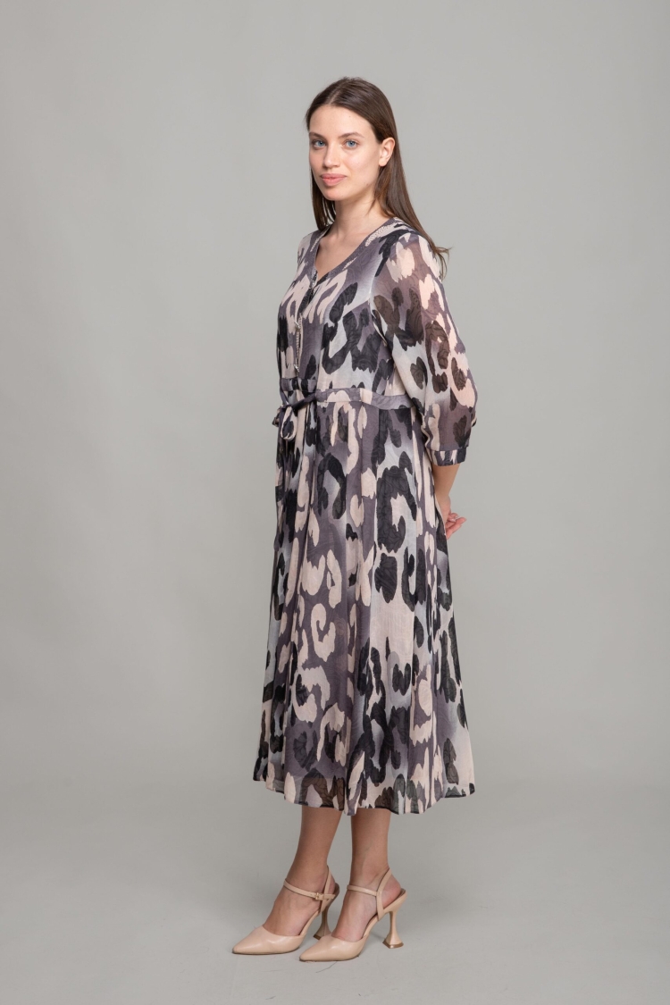 V Neck Yoryo Empirme Dress - GUMANIZE - Globality Store - Women Clothes Wholesale Turkey
