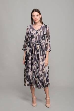 V Neck Yoryo Empirme Dress - GUMANIZE - Globality Store - Women Clothes Wholesale Turkey
