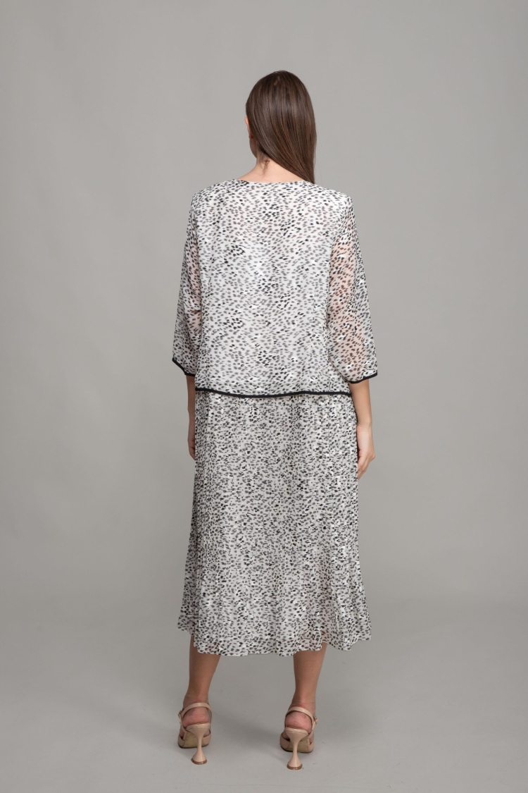Round Neck Cutout Chiffon Dress