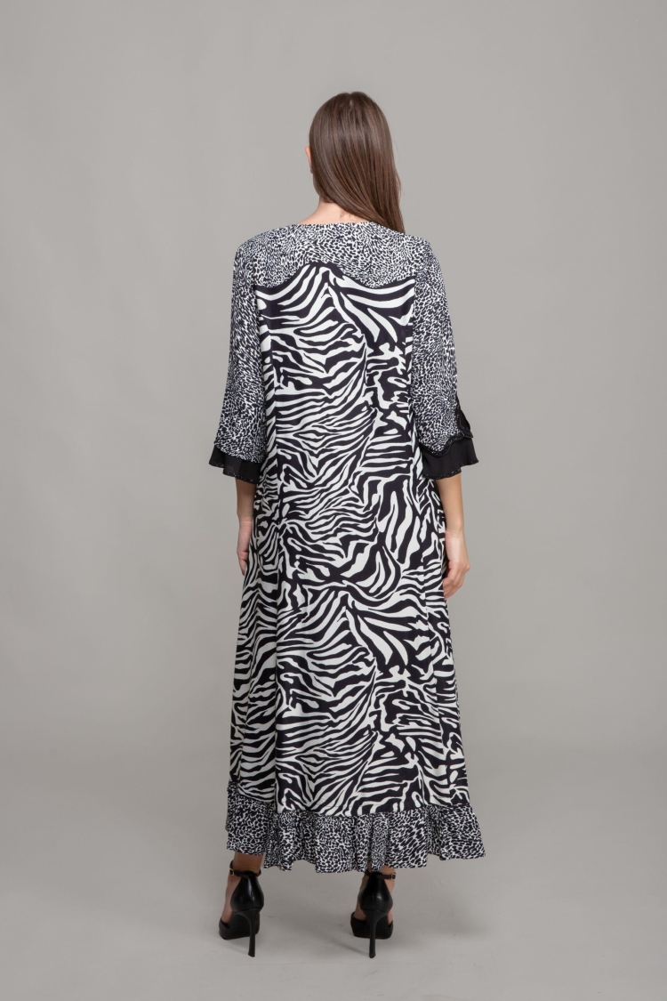 Round Neck Satin Empirme Dress