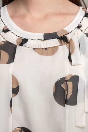 Round Neck Foil Chiffon Dress - GUMANIZE - Globality Store - Women Clothes Wholesale Turkey