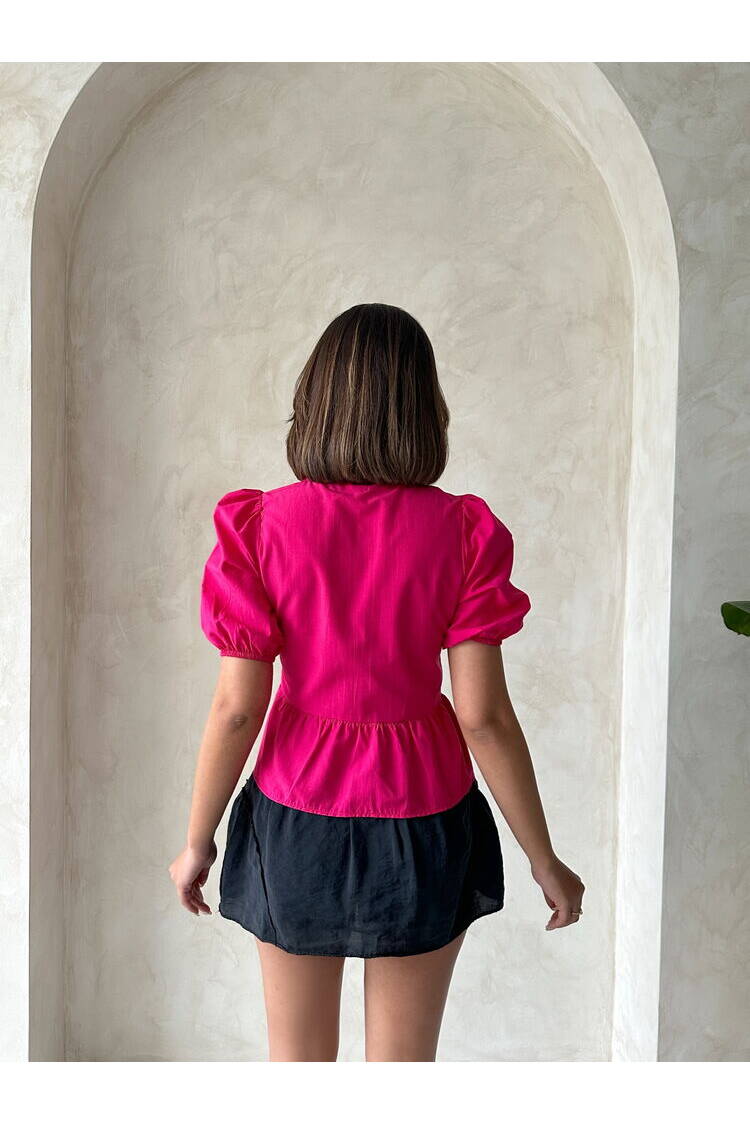 Front Tie Poplin Wholesale Blouse