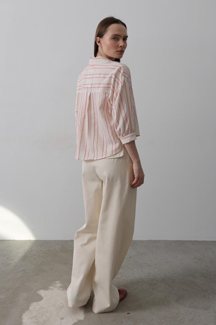 Double Pleated Palazzo Pants - Beige