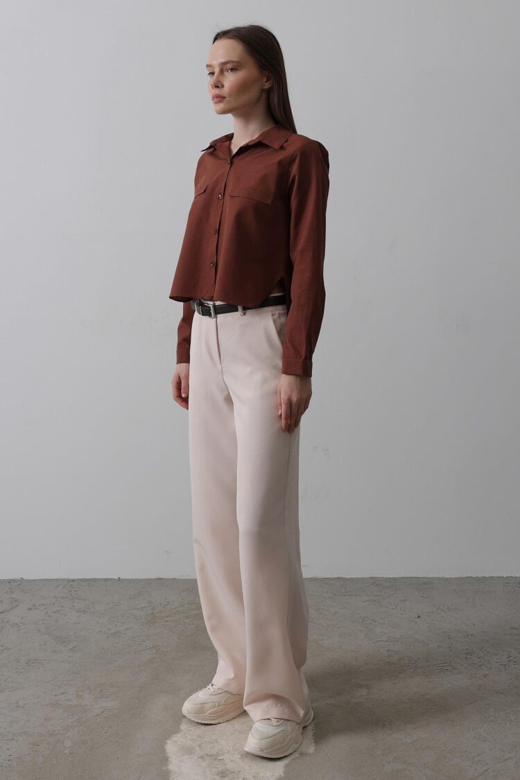 Belted Palazzo Pants - Powder