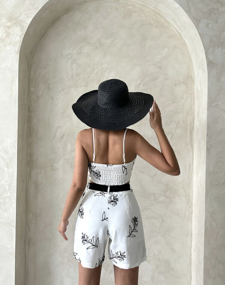 Embroidered Shorts - Cream