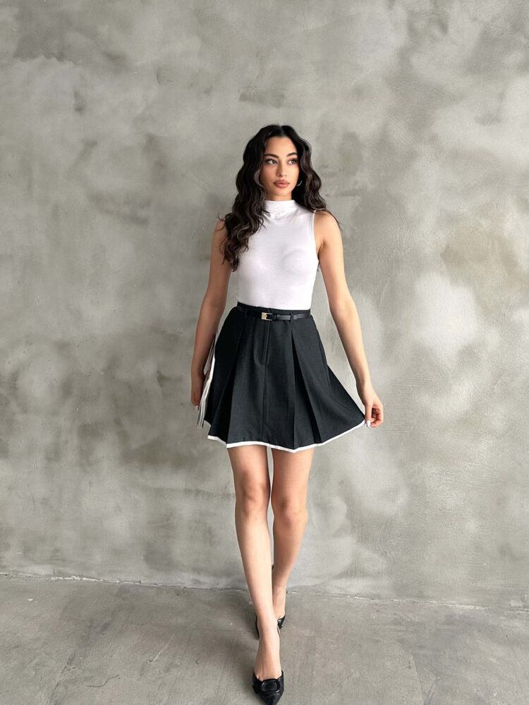 Pile Detailed Polyviscose Skirt - Radica Fashion - Globality Store - Women Clothes Wholesale Turkey