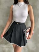 Pile Detailed Polyviscose Skirt - Radica Fashion - Globality Store - Women Clothes Wholesale Turkey