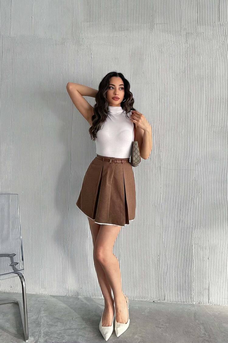 Pile Detailed Polyviscose Skirt - Radica Fashion - Globality Store - Women Clothes Wholesale Turkey