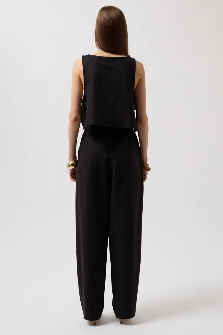 Side Tie Crop Blouse