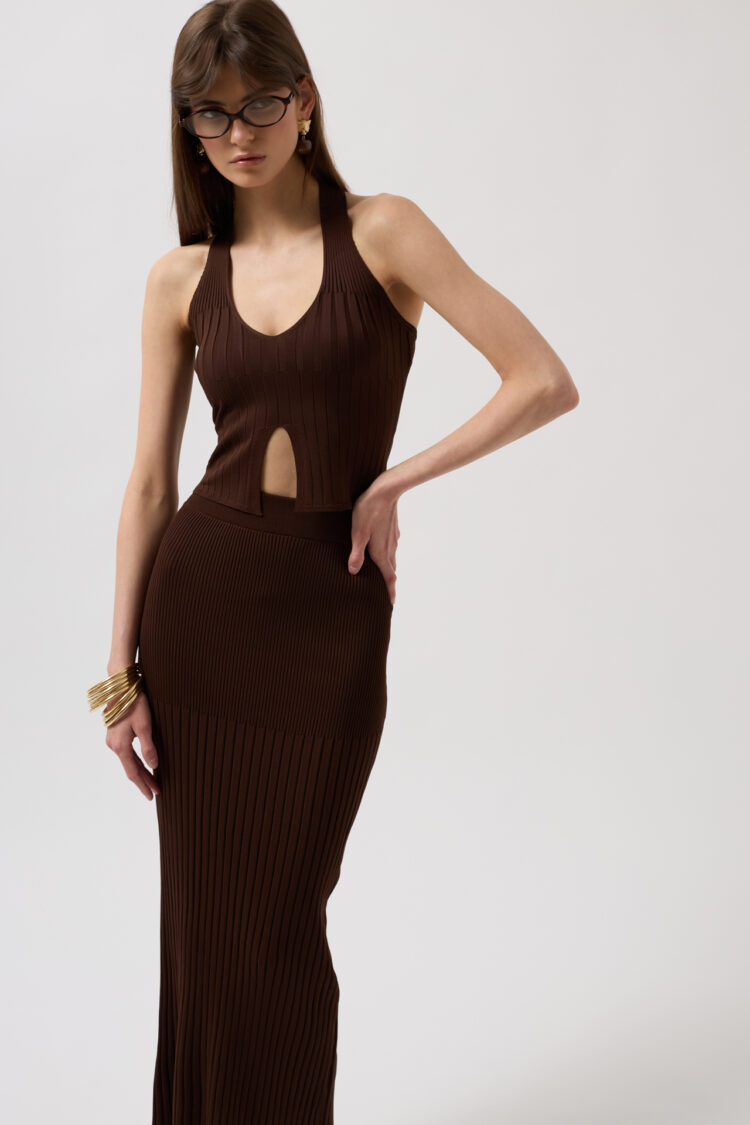 High Waist Textured Skirt