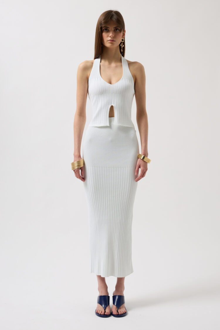 High Waist Textured Skirt