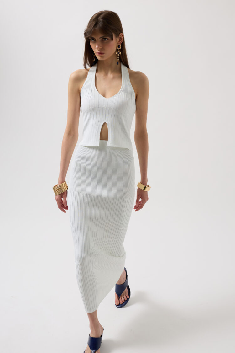 High Waist Textured Skirt
