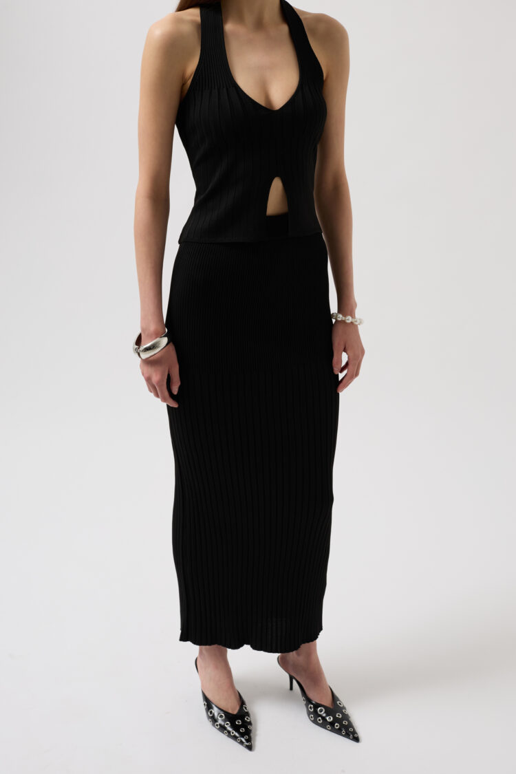 High Waist Textured Skirt
