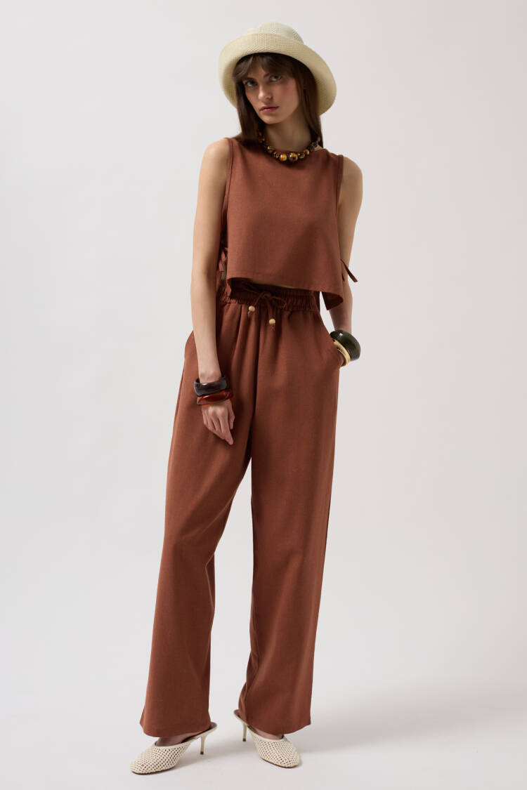 Side Tie Crop Blouse