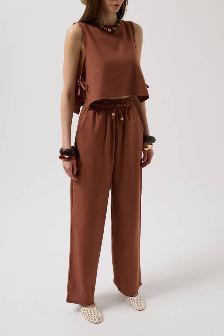 Side Tie Crop Blouse
