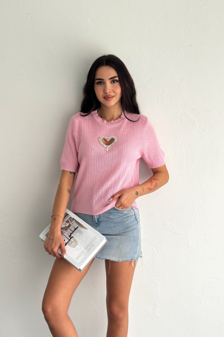 Knitwear Stone T-Shirt - Ezgi Nisantasi - Globality Store - Women Clothes Wholesale Turkey