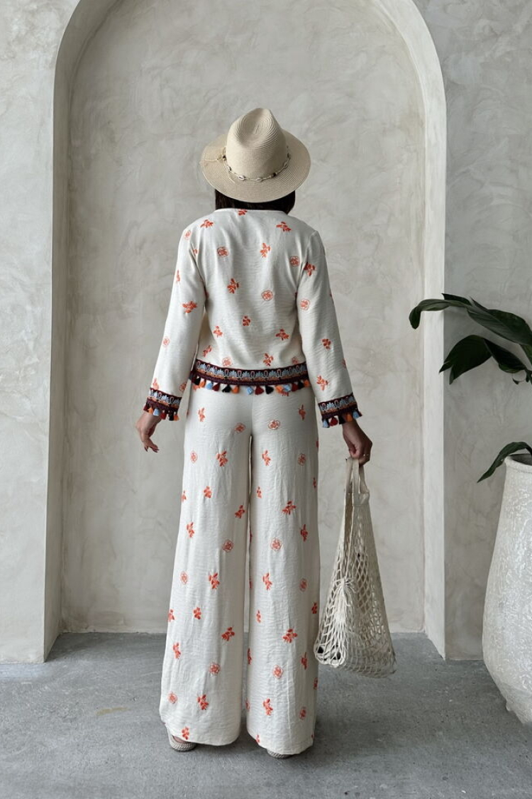 Front Tie Embroidered Shirt
