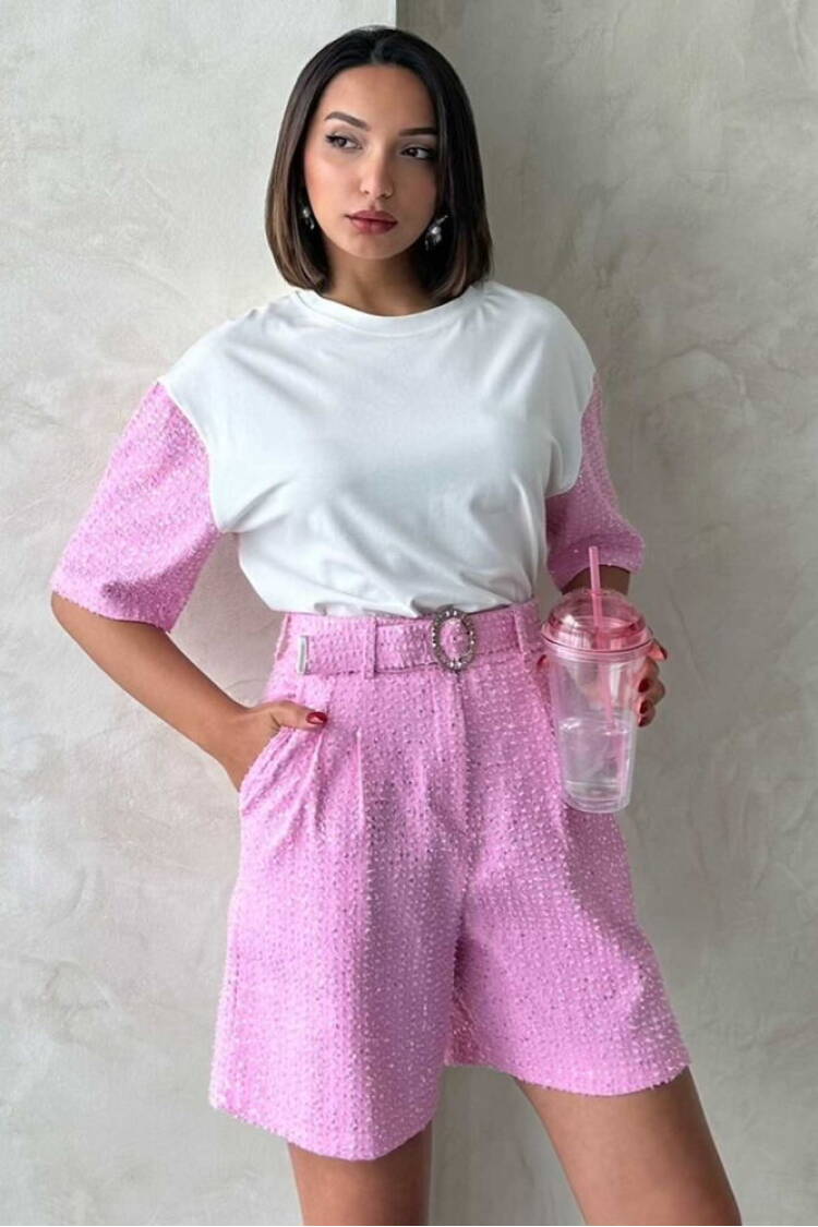 Sleeve Detailed T-Shirt - Brand: Topshow - Women's Clothing Wholesale - Globality Store