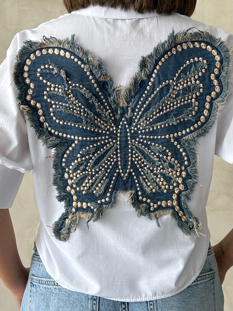 Back Butterfly Detailed Shirt