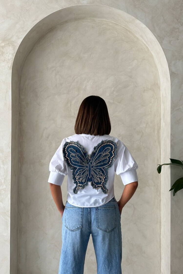Back Butterfly Detailed Shirt