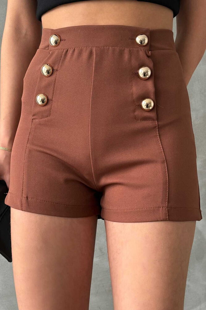 Ornamental Buttoned Shorts - Topshow - Globality Store - Women Clothes Wholesale Turkey