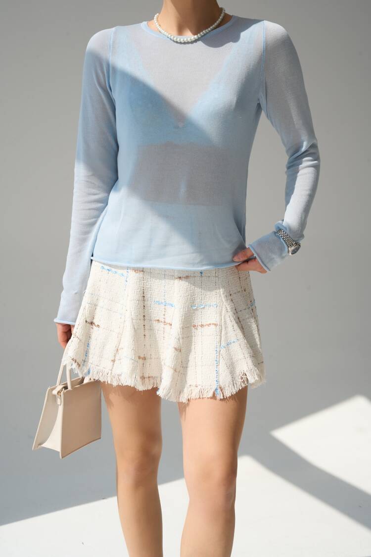 Crew Neck Transparent Sweater