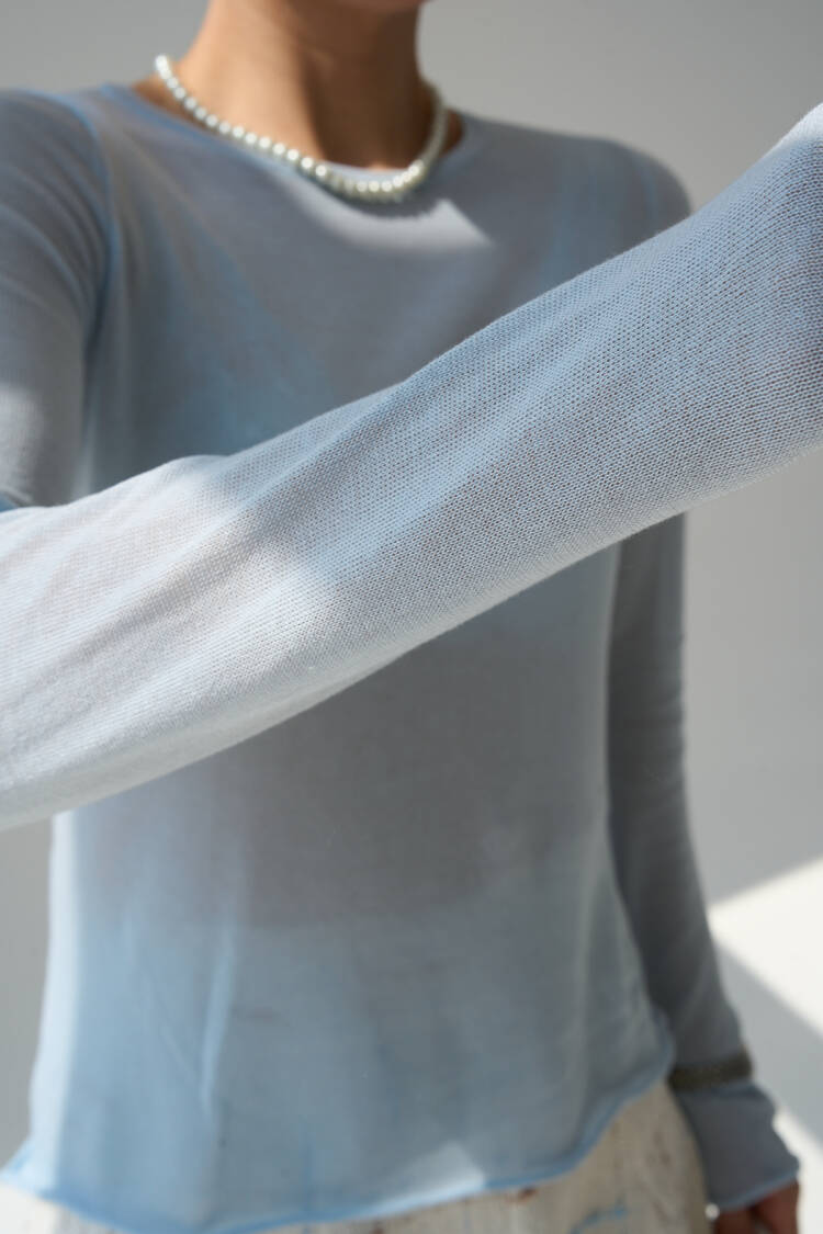 Crew Neck Transparent Sweater