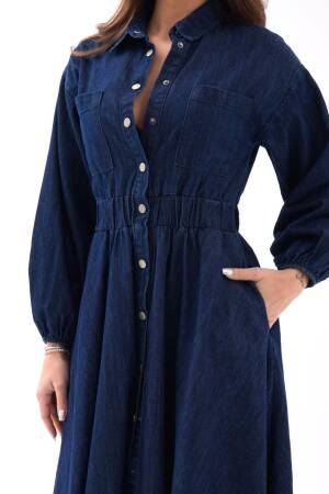 Denim Dress - Blue - Fame - Globality Store - Women Clothes Wholesale Turkey