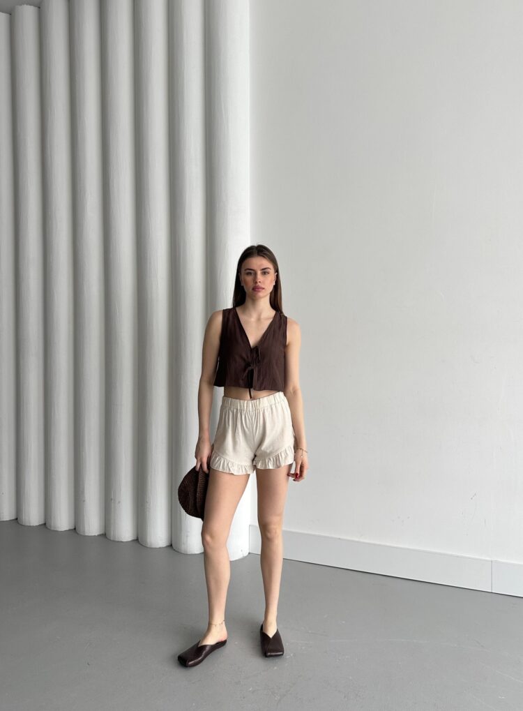Pleated Shorts - My Fashion - Globality Store - Women Clothes Wholesale Turkey