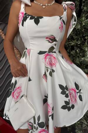 Rose Print Dress - Multicolor - Miss Janell - Globality Store - Women Clothes Wholesale Turkey