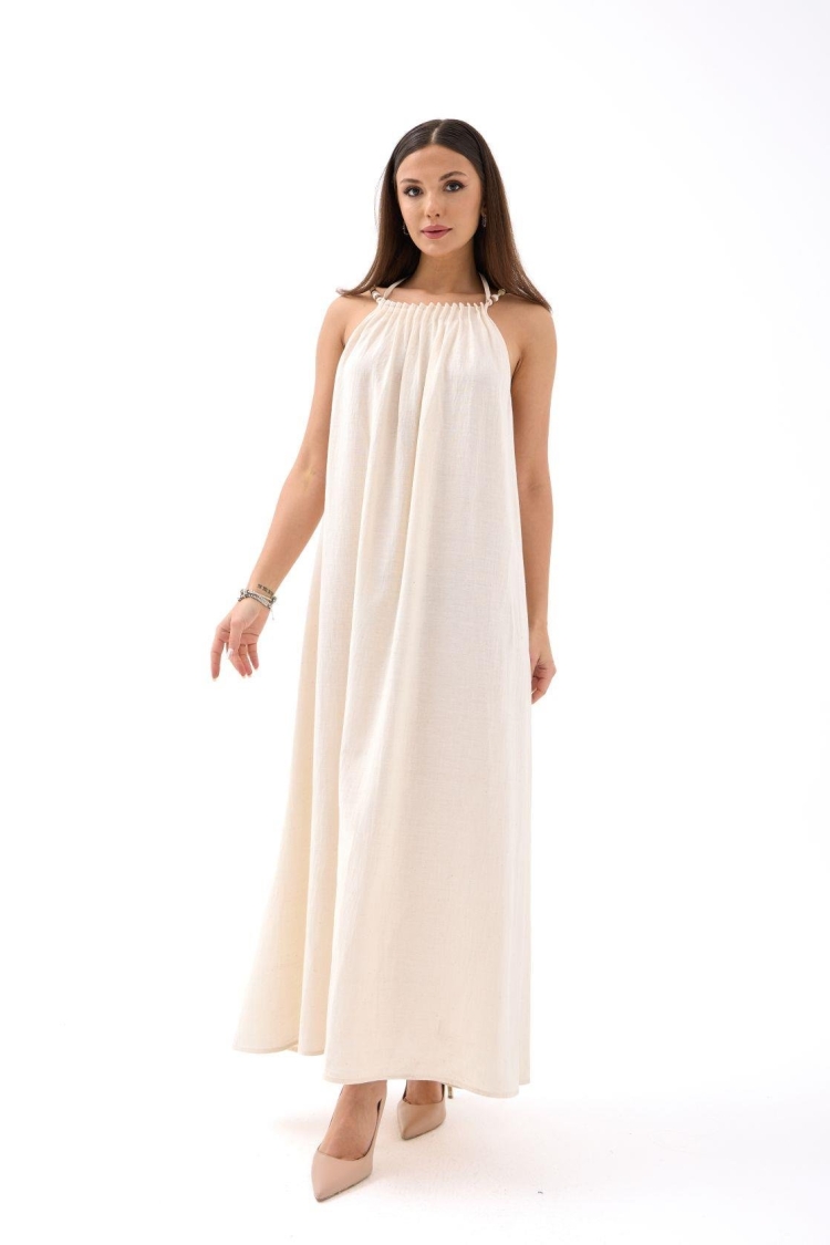 Dress - Beige - Fame - Globality Store - Women Clothes Wholesale Turkey