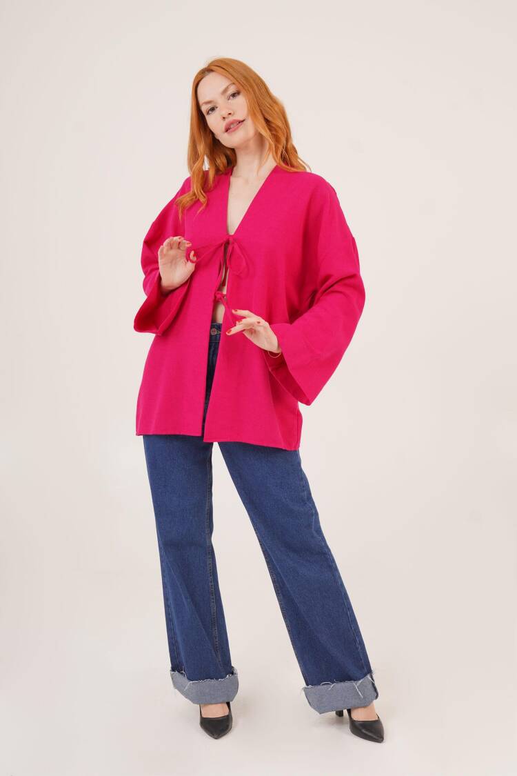 Front Tie Up Detailed Spanish Sleeve WholesaleTunic