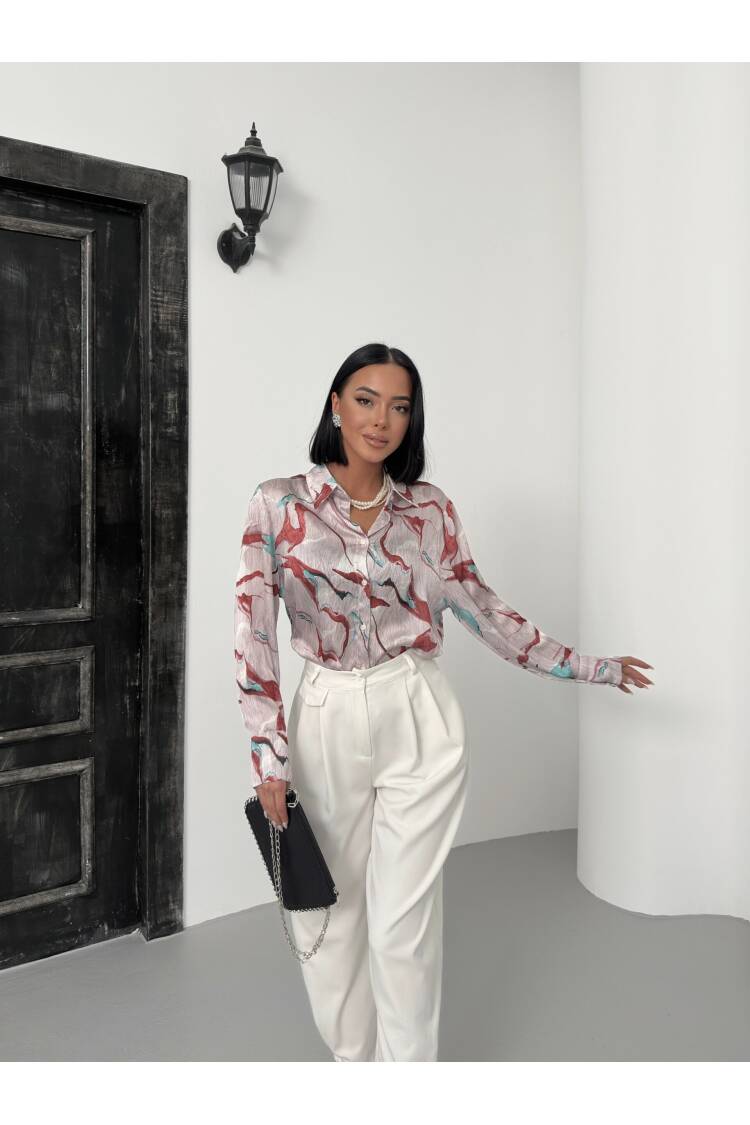 Seagull Pattern Shirt - My Fashion - Globality Store - Women Clothes Wholesale Turkey
